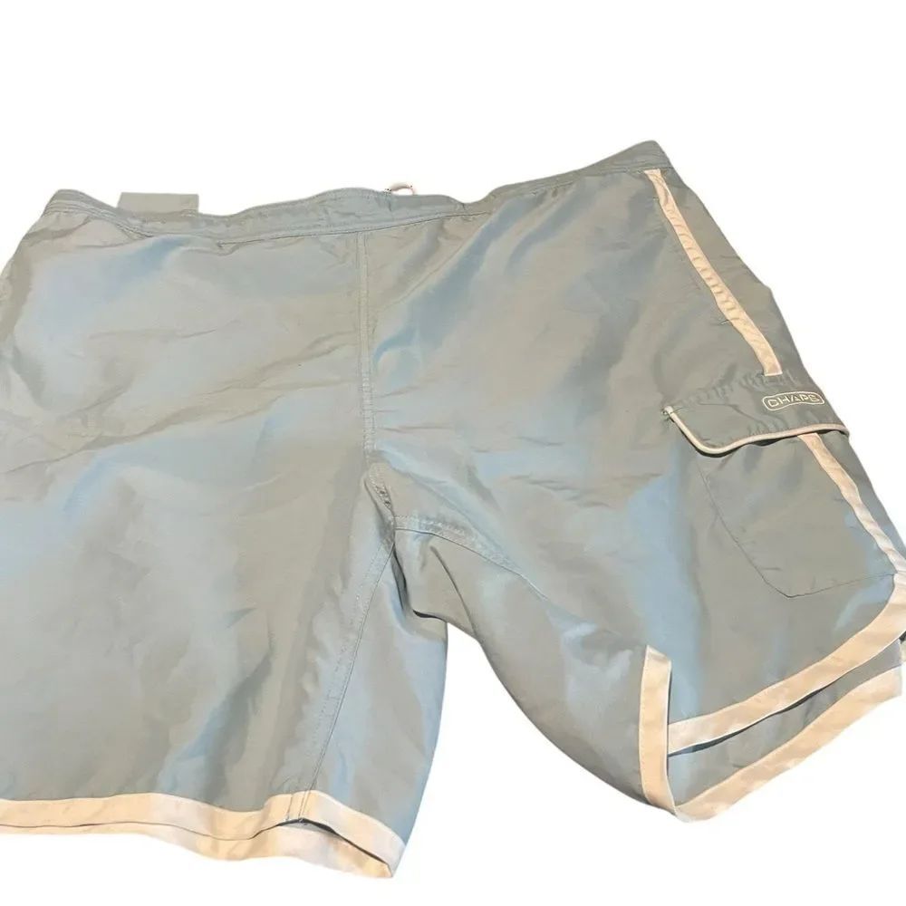 Chaps by Ralph Lauren Light Blue Swim Shorts with White Accents size XL